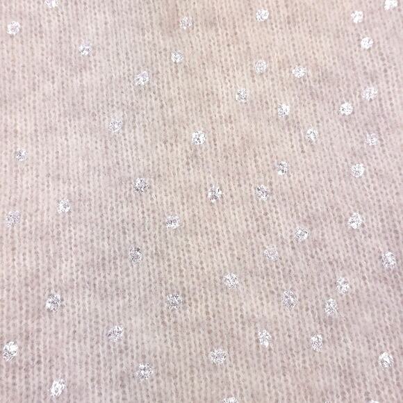 Sezane Ludivine Jumper Sweater Womens Small Beige Silver Polka Dot Mohair Wool - Picture 6 of 11